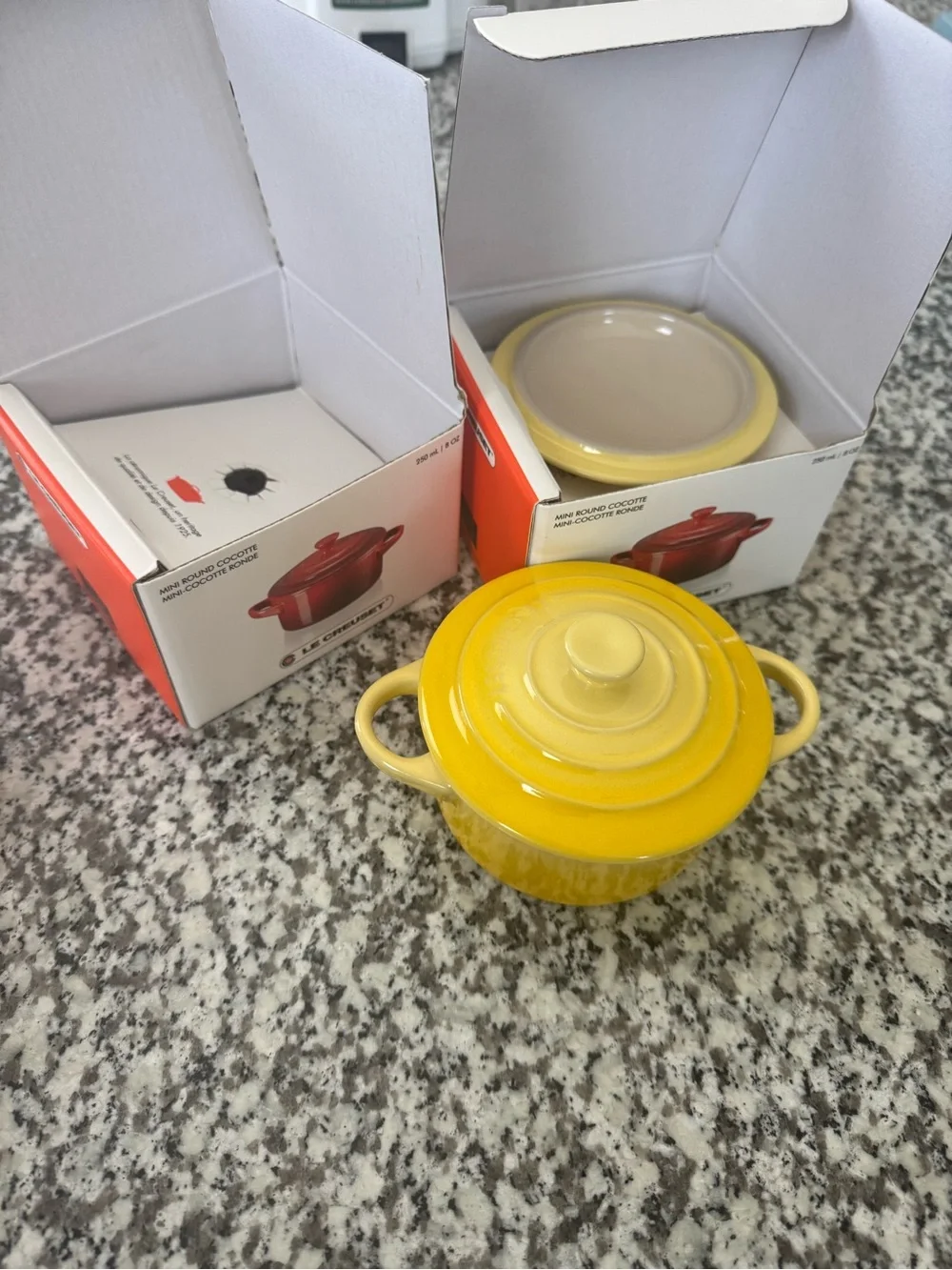 Pair of Le Creuset Soliel Mini Cocottes - Round Stoneware Casserole RARE